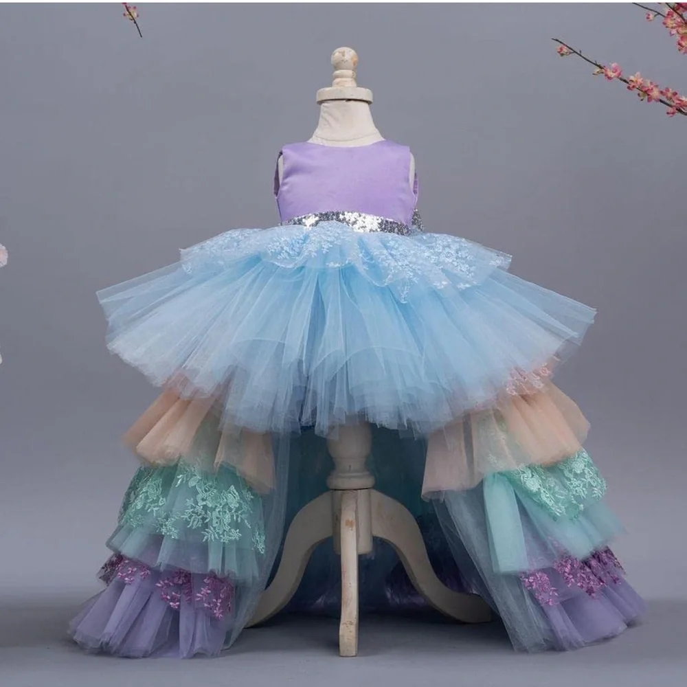 Itty Bitty Toes dress tulle Arabella Unicorn Gown toddler birthday bow glitter - Picture 9 of 9